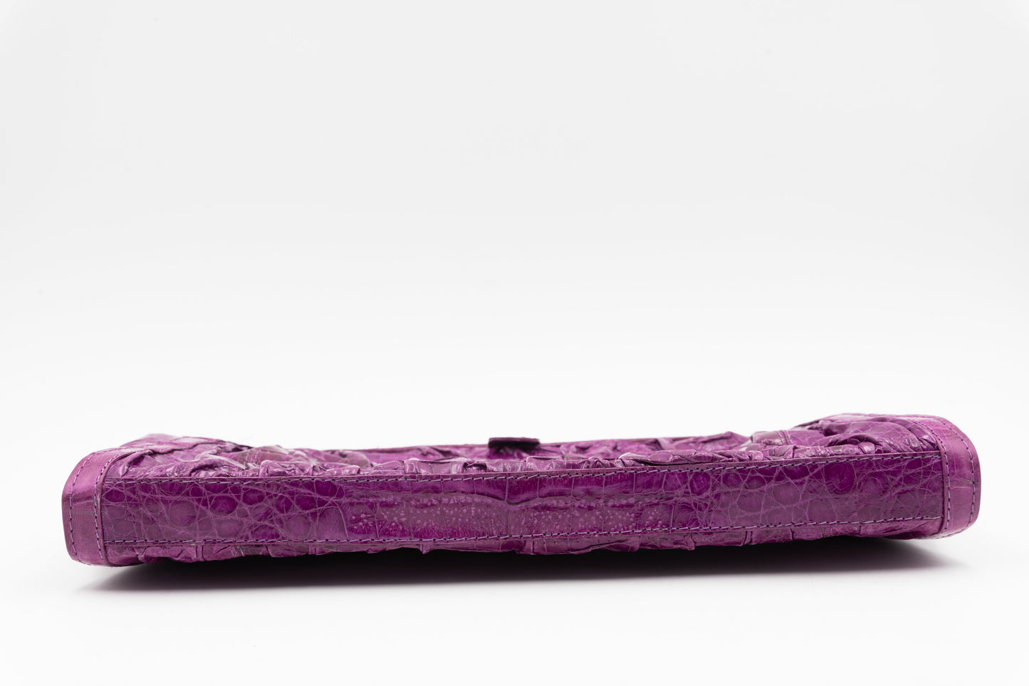 Purple Crocodile Magnetic Closure Clutch